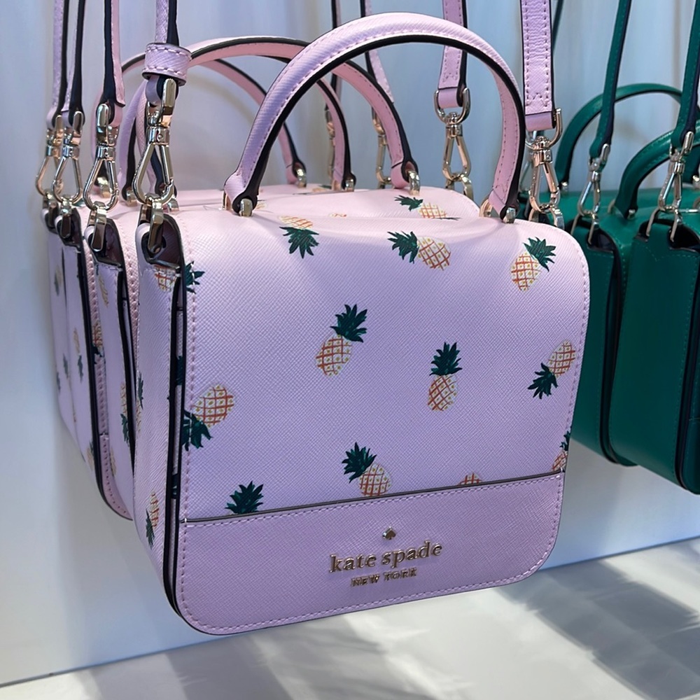 Kate Spade Staci Square Pineapple Crossbody Pink Multi